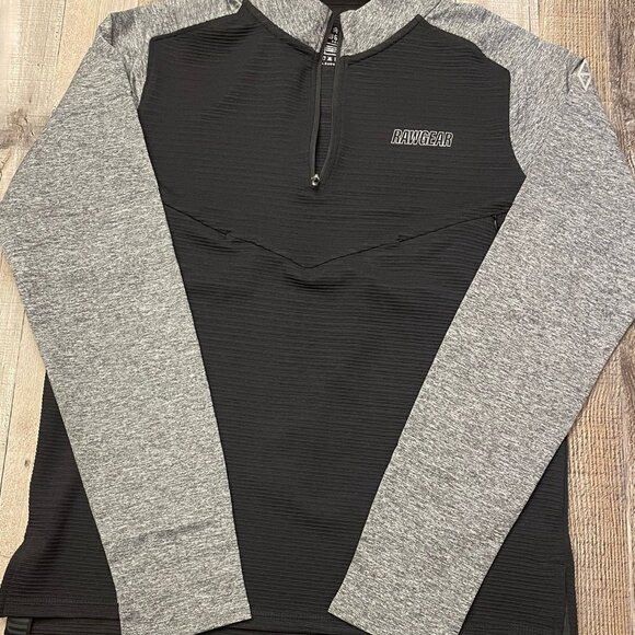 RAWGEAR Men’s Black and Gray L/S Quarter Zip Shirt with Zip Pockets | Size S - Picture 4 of 15